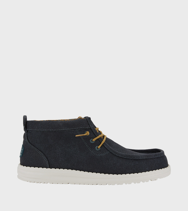 Wally Mid Waxed Canvas Lace-Up Boots