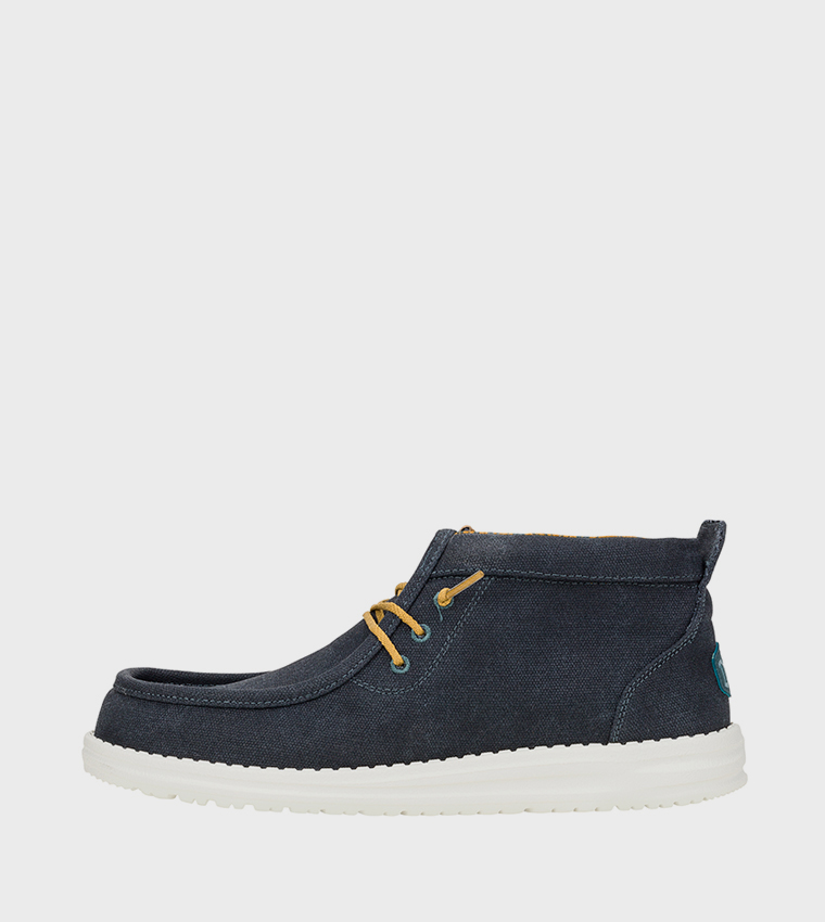 Wally Mid Waxed Canvas Lace-Up Boots