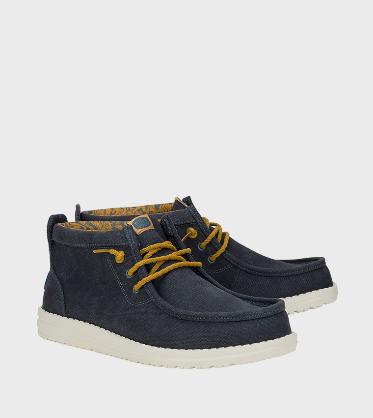 Wally Mid Waxed Canvas Lace-Up Boots
