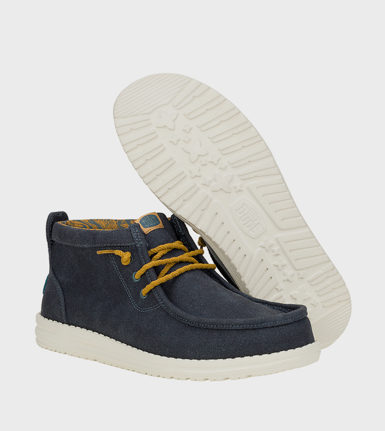 Wally Mid Waxed Canvas Lace-Up Boots