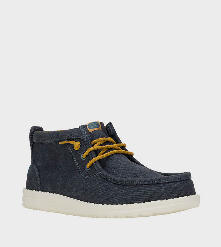 Wally Mid Waxed Canvas Lace-Up Boots