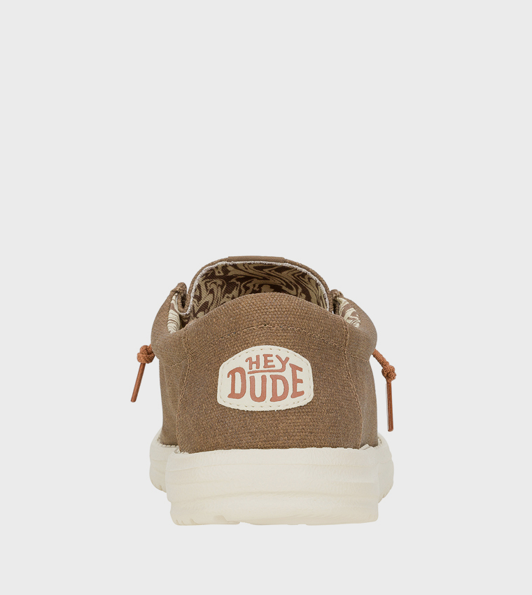 Wally Waxed Logo Badge Canvas Slip-On Shoes