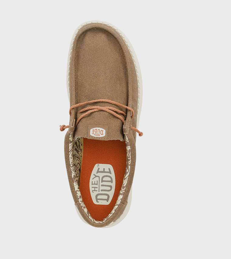 Wally Waxed Logo Badge Canvas Slip-On Shoes