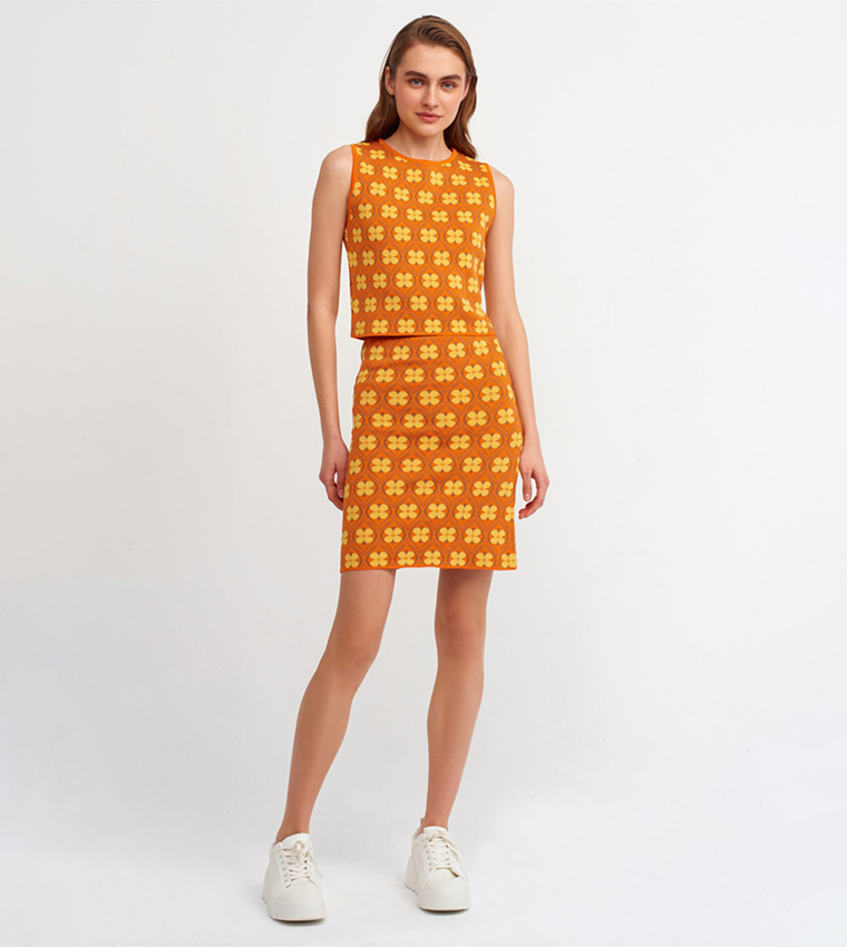 Orange skirt polka outlet dot