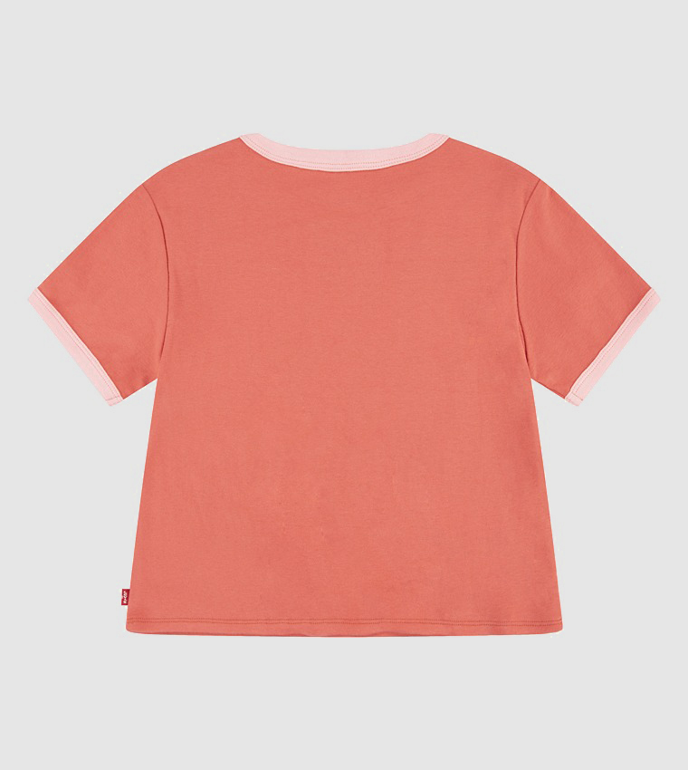 Logo Print Contrast Detail Ringer T-Shirt