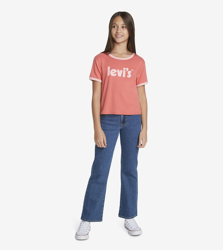 Logo Print Contrast Detail Ringer T-Shirt
