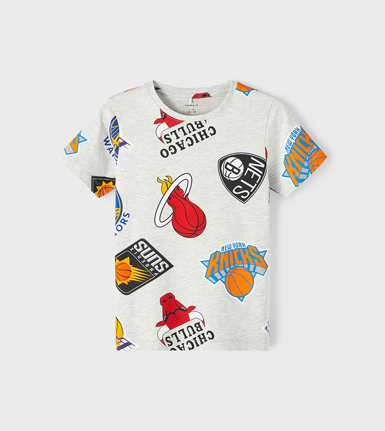 Buy Name It NBA Printed Short Sleeves T Shirt In Grey 6thStreet Bahrain