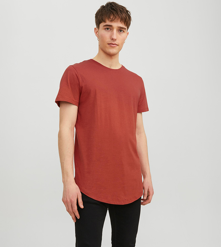 Orange round clearance neck t shirt