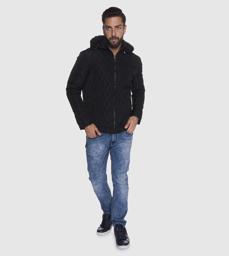 Buy R&B Stitched Bomber Jacket Black In Black | 6thStreet UAE