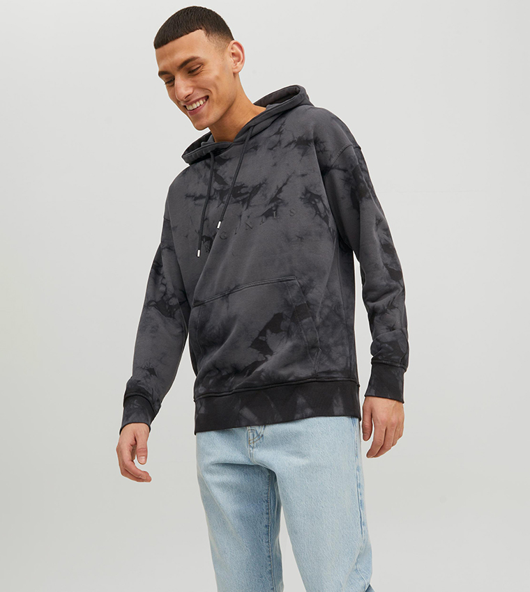 Buy Jack Jones Tie Dye Long Sleeves Hoodie In Black 6thStreet