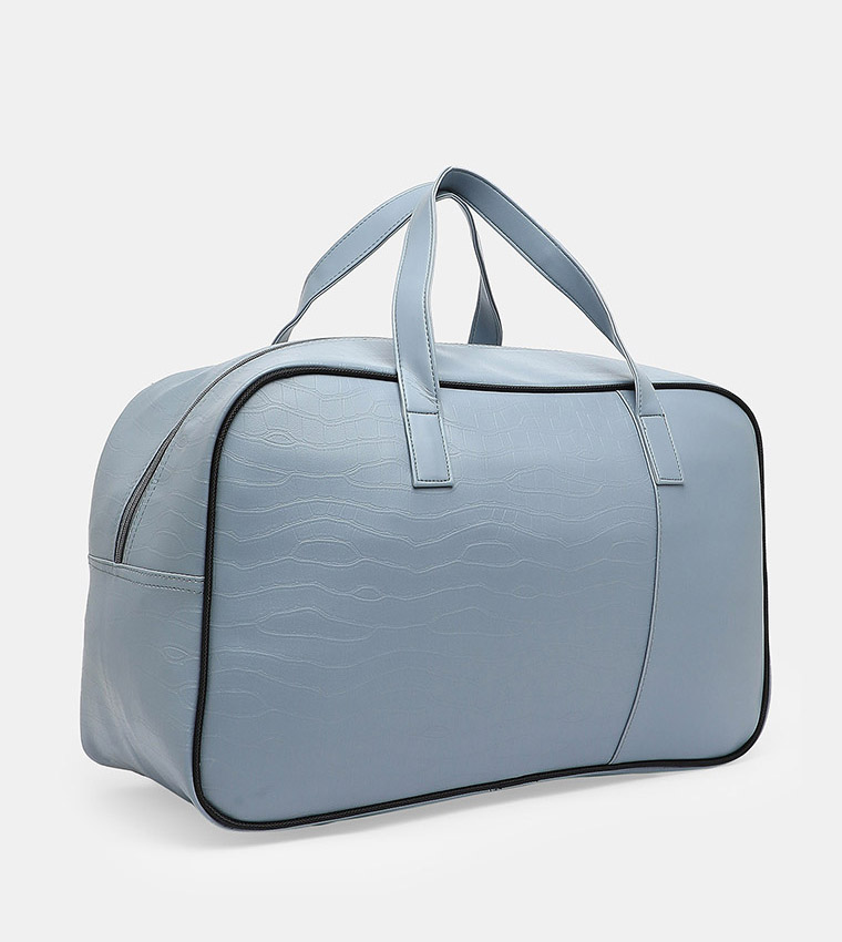 Buy R B Textured Duffel Bag In Blue 6thStreet UAE