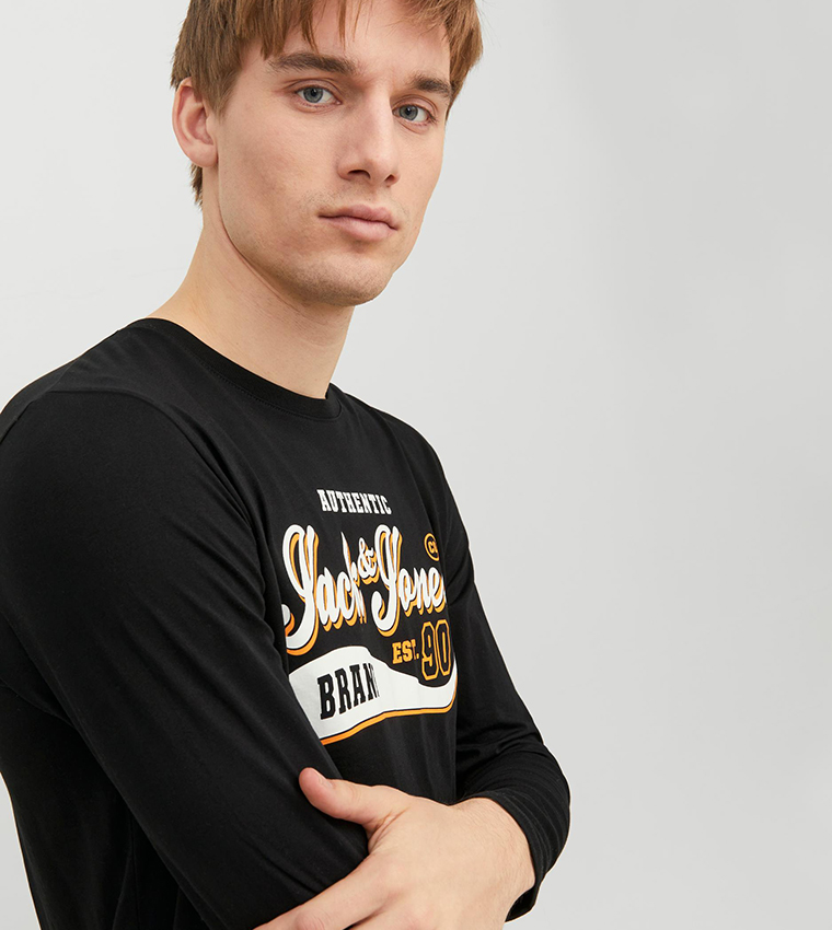 Logo Printed Long Sleeves T-Shirt