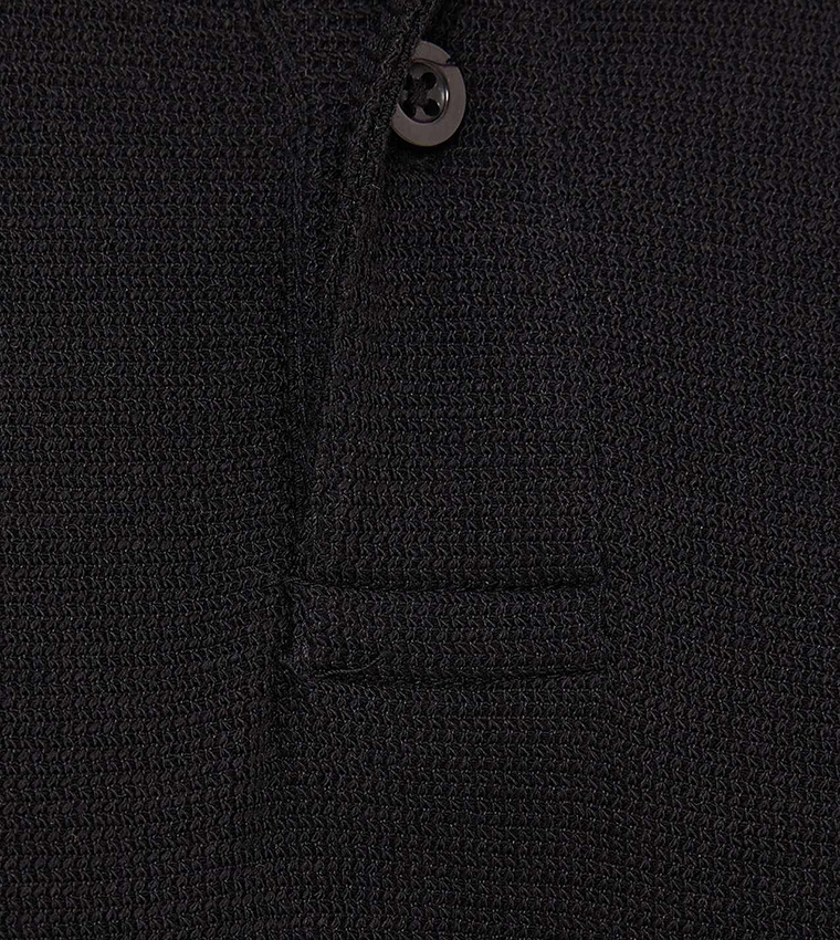 Textured Polo T-Shirt with Short Sleeves