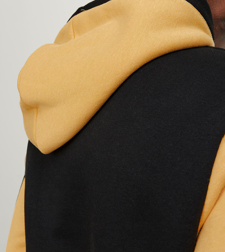 Printed Color Block Hoodie