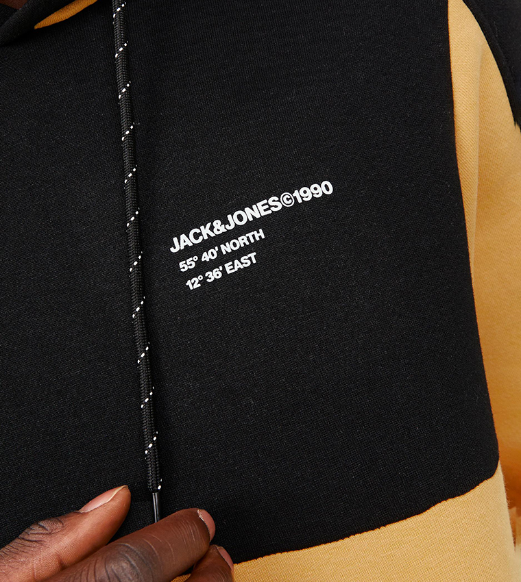 Printed Color Block Hoodie