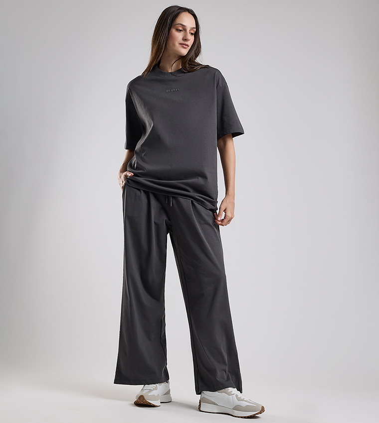 Solid Sweatpants with Drawtsring Waist
