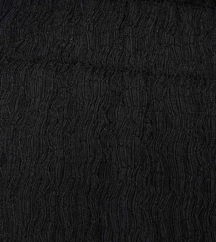 Textured Tiered Midaxi Skirt with Elastic Waist