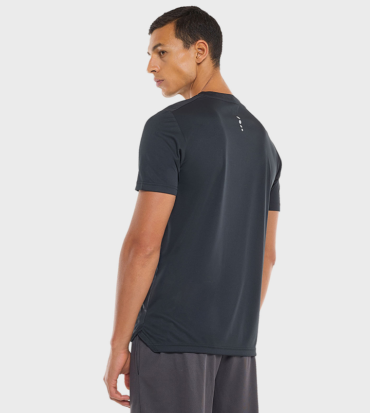 Patterned Active T-Shirt with Crew Neck and Short Sleeves