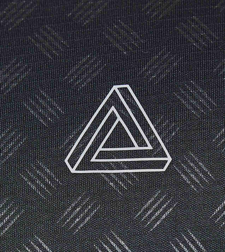 Patterned Active T-Shirt with Crew Neck and Short Sleeves