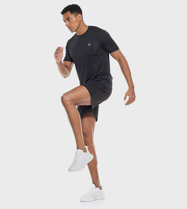 Logo Detail Active T-Shirt with Crew Neck and Short Sleeves
