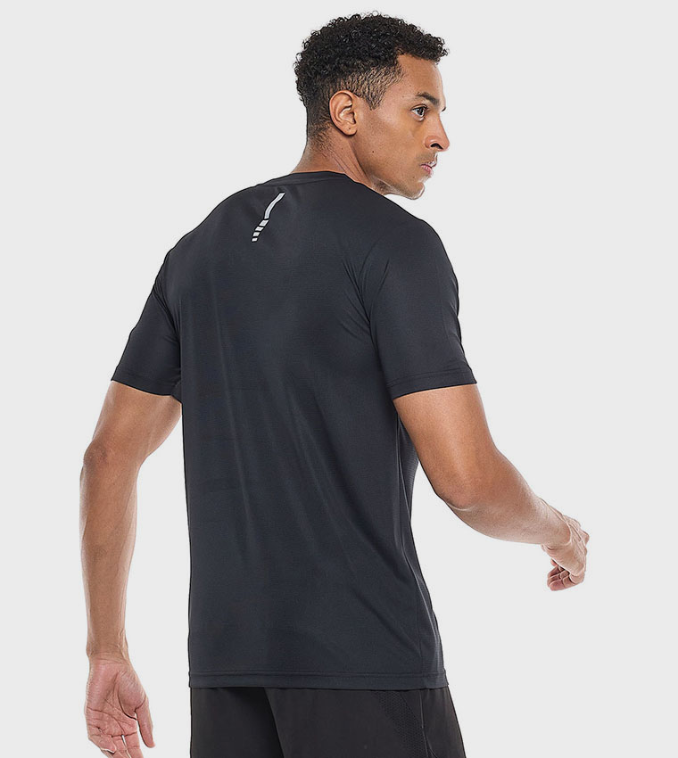 Logo Detail Active T-Shirt with Crew Neck and Short Sleeves