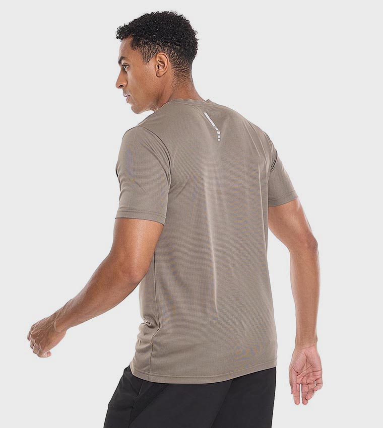 Logo Detail Active T-Shirt with Crew Neck and Short Sleeves