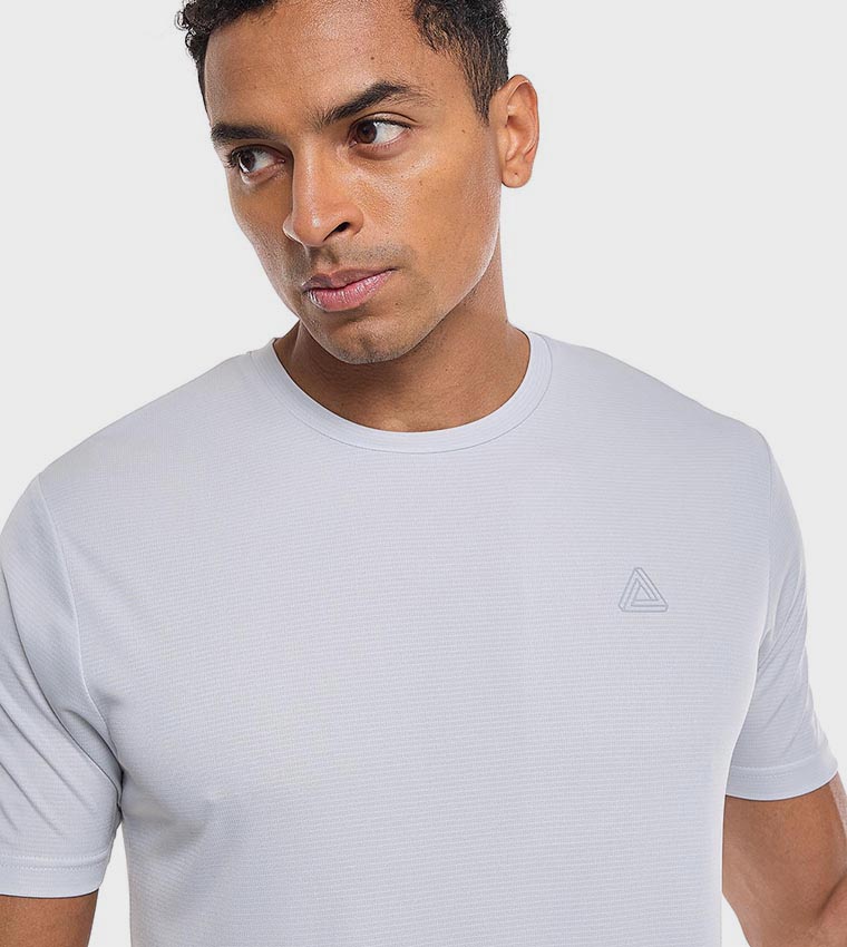 Logo Detail Active T-Shirt with Crew Neck and Short Sleeves