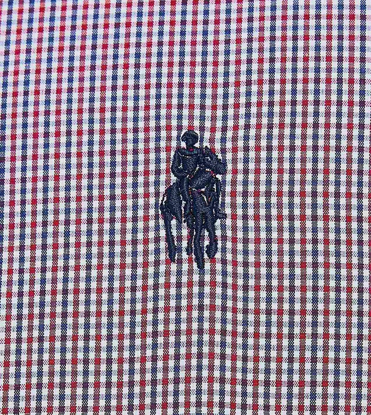 Plaid Shirt with Button-Down Collar and Long Sleeves