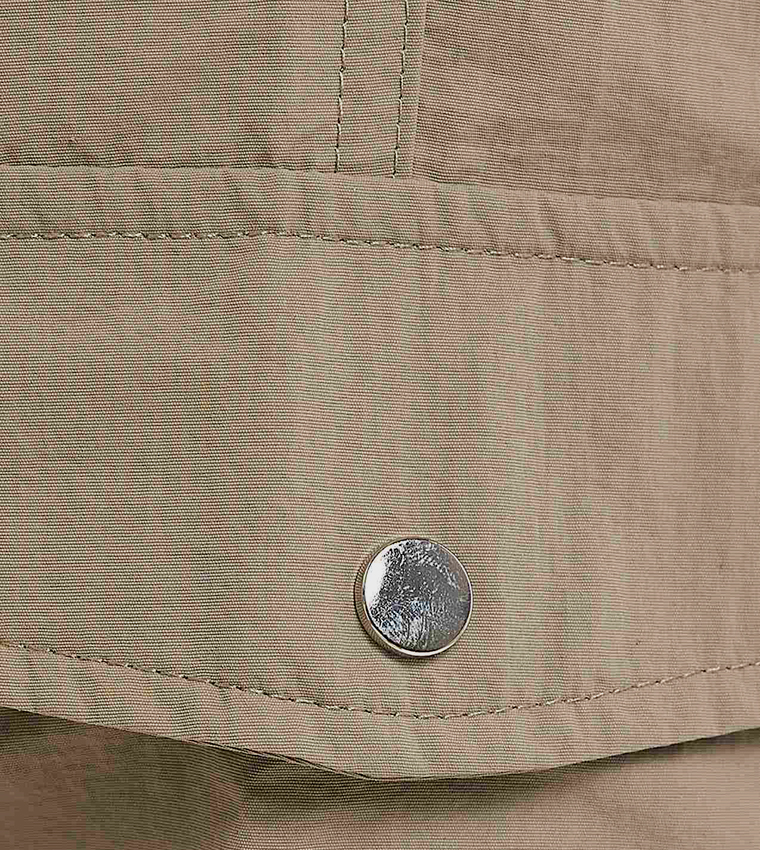 Solid Cargo Jogger Pants with Elastic Waist