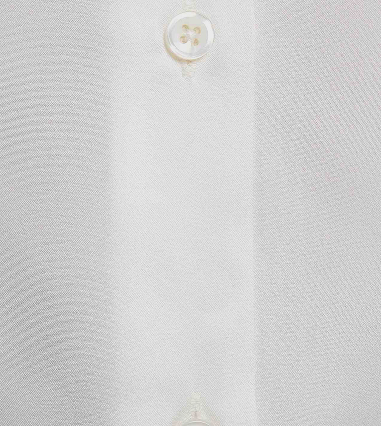 Solid Shirt with Classic Collar and Long Sleeves