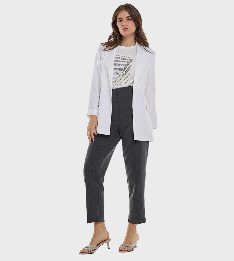 Solid Carrot Fit Trousers