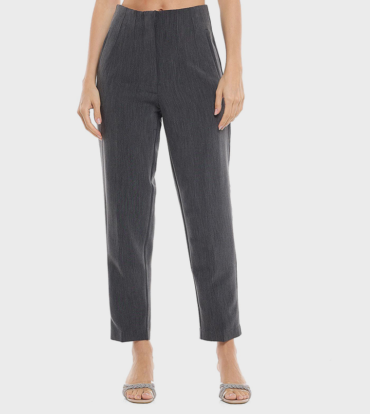 Solid Carrot Fit Trousers