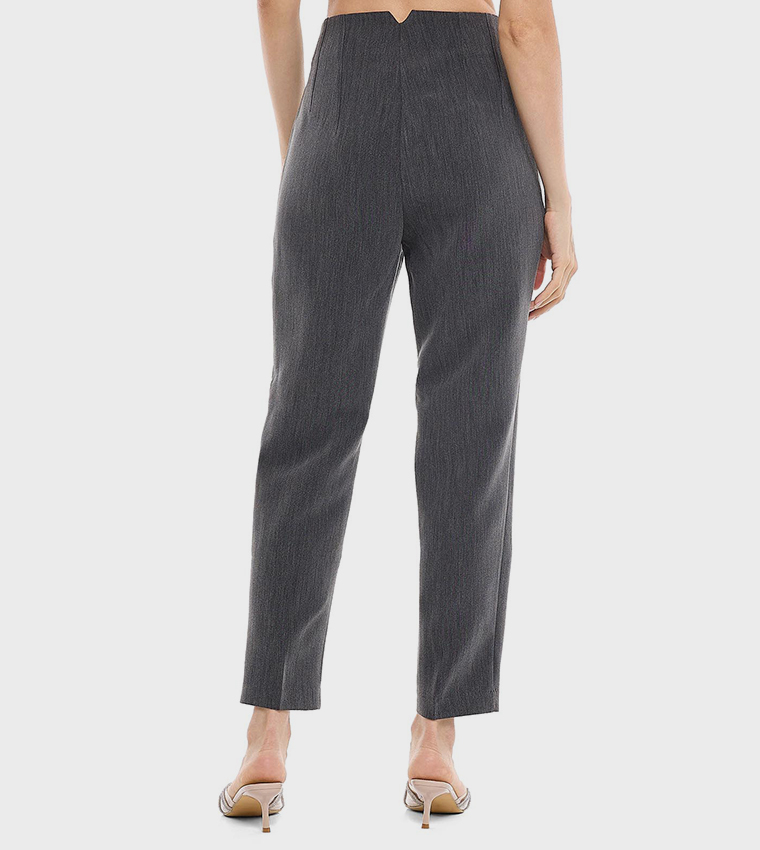 Solid Carrot Fit Trousers