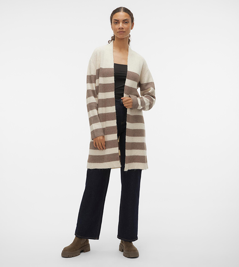 Virsa Border Pattern Longline Cardigan