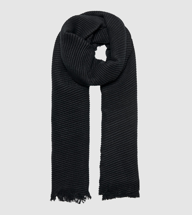 Solid Frayed Hem Scarf