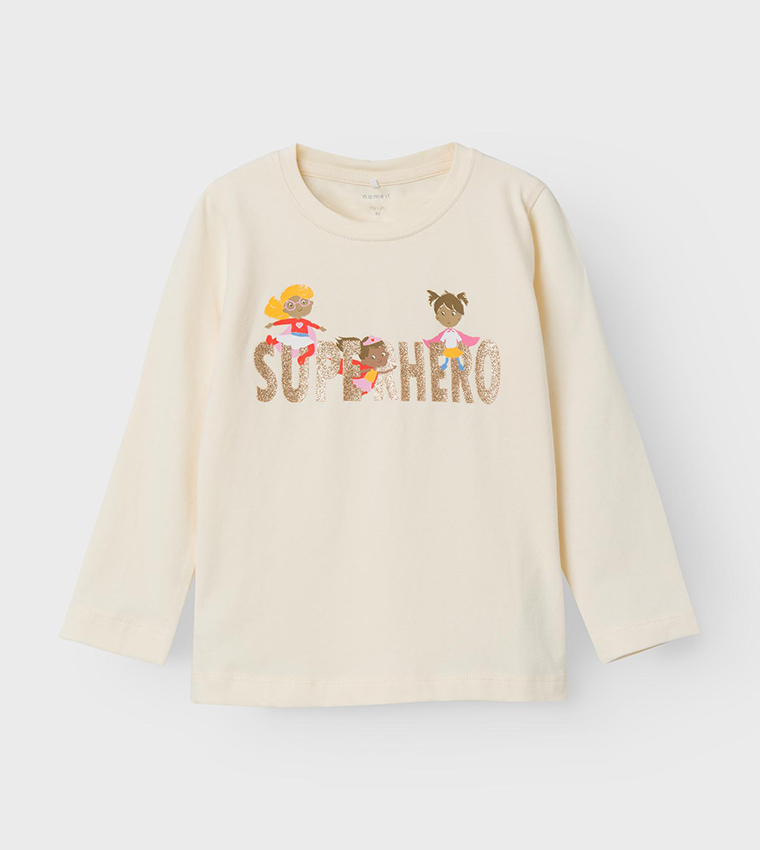 تيشيرت بياقة دائرية بطبعة