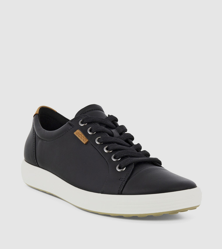 Ecco black deals leather sneakers