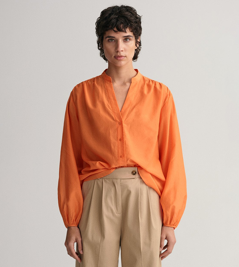Relaxed Fit Cotton Silk Shirt