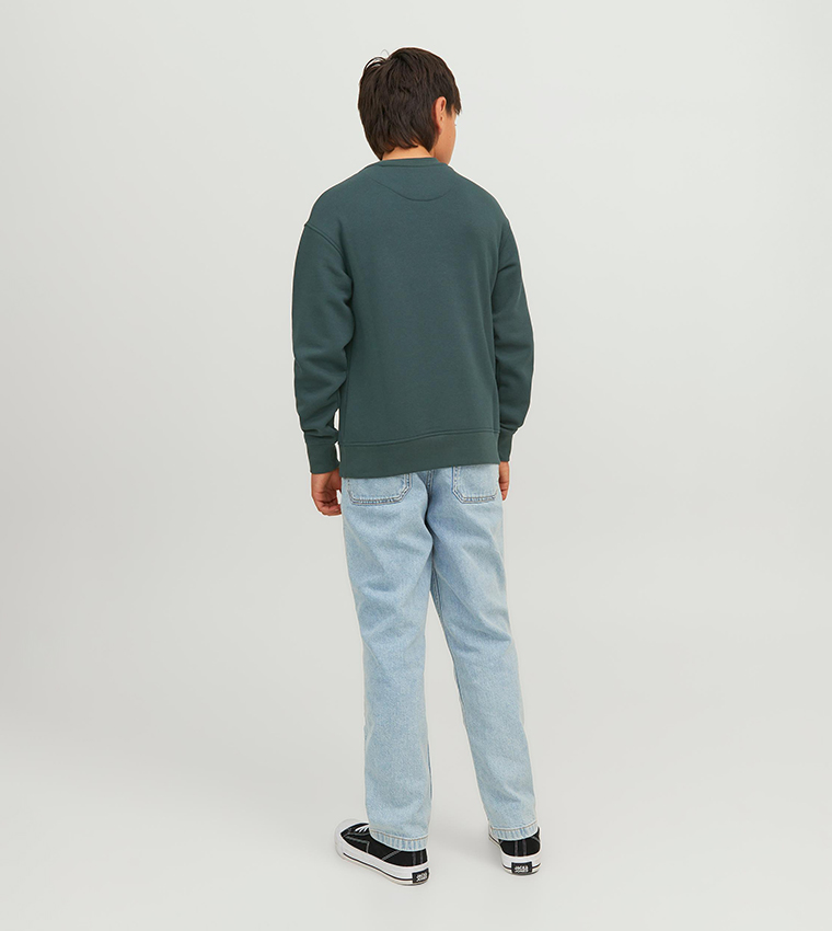 Ribbed Printed Long Sleeves Sweatshirt