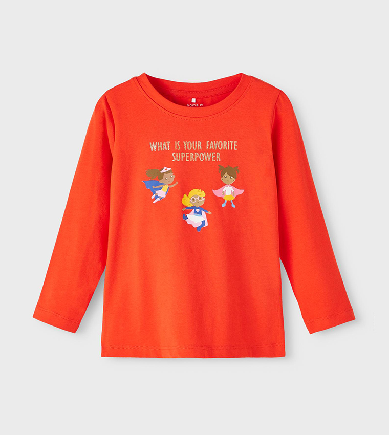 تيشيرت بياقة دائرية بطبعة