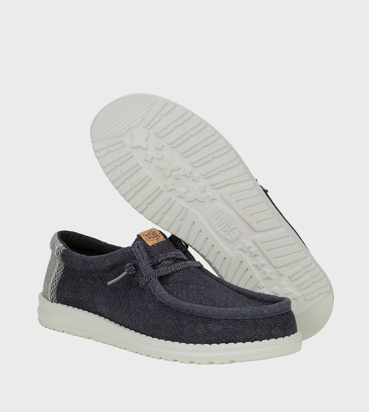 WALLY Patterned Jute Slip-On Shoes