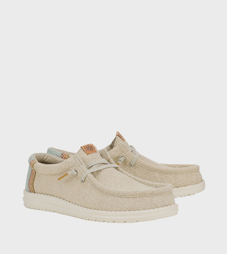 WALLY Patterned Jute Slip-On Shoes