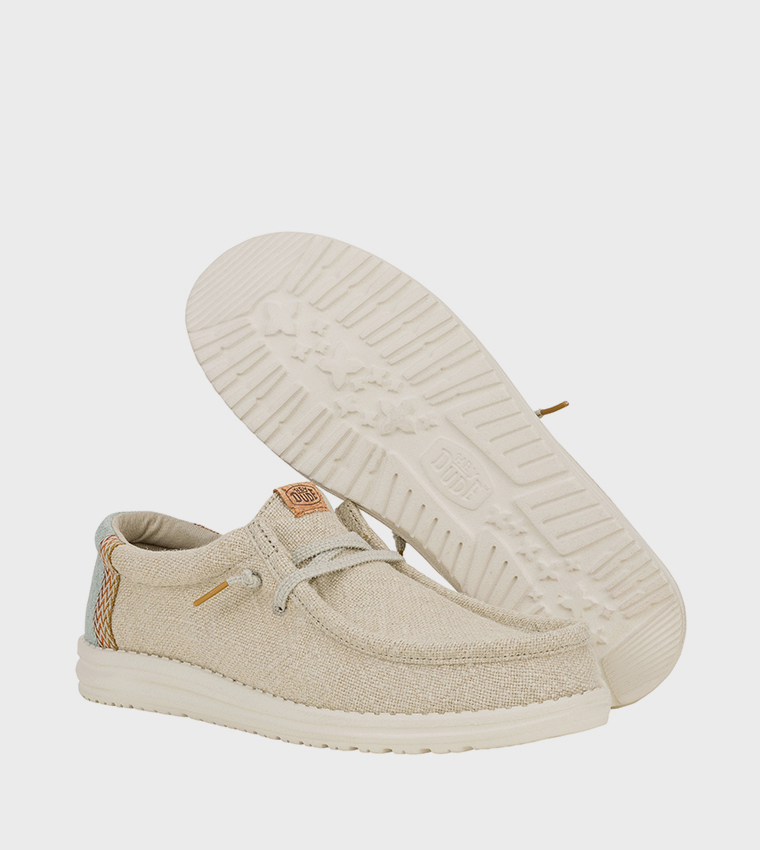 WALLY Patterned Jute Slip-On Shoes