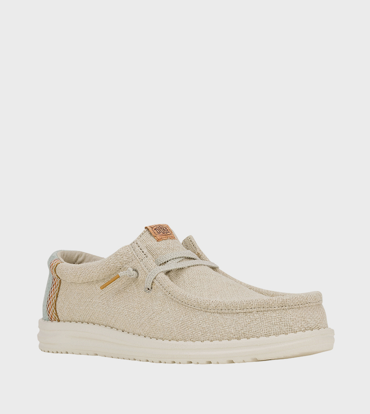 WALLY Patterned Jute Slip-On Shoes