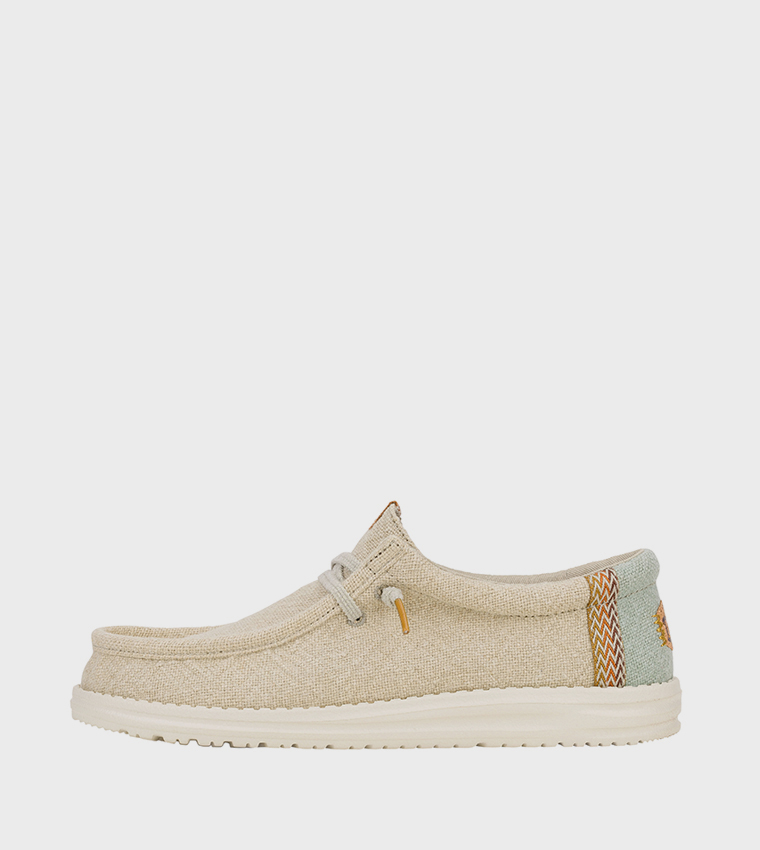 WALLY Patterned Jute Slip-On Shoes