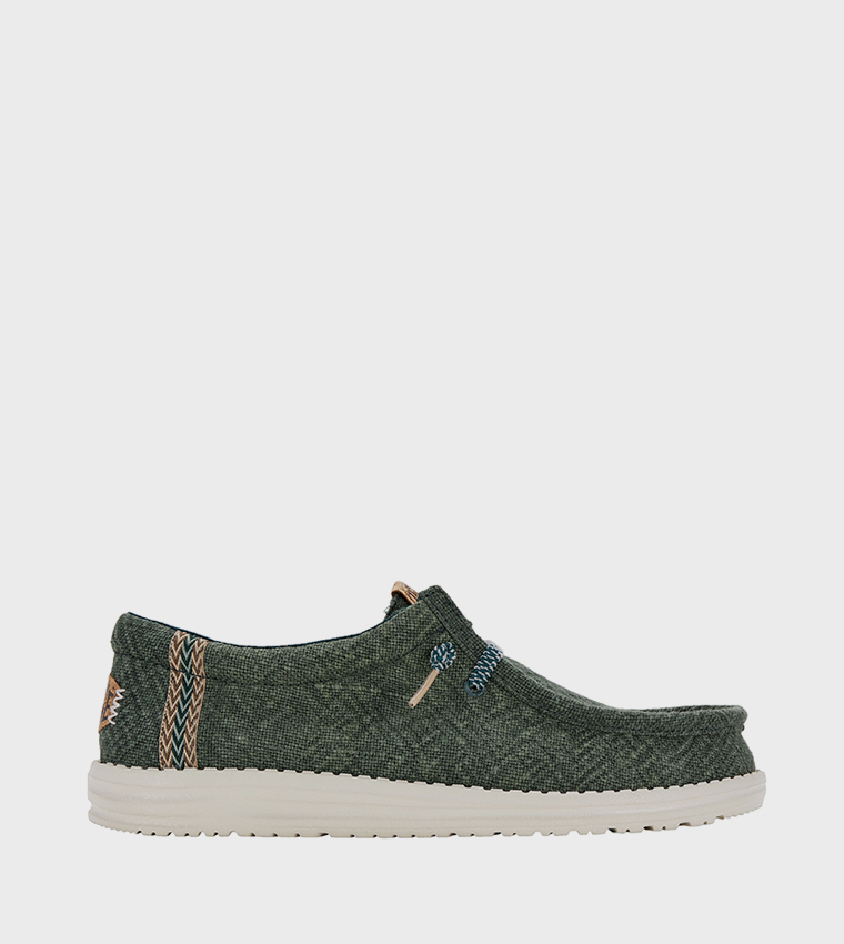 WALLY Patterned Jute Slip-On Shoes