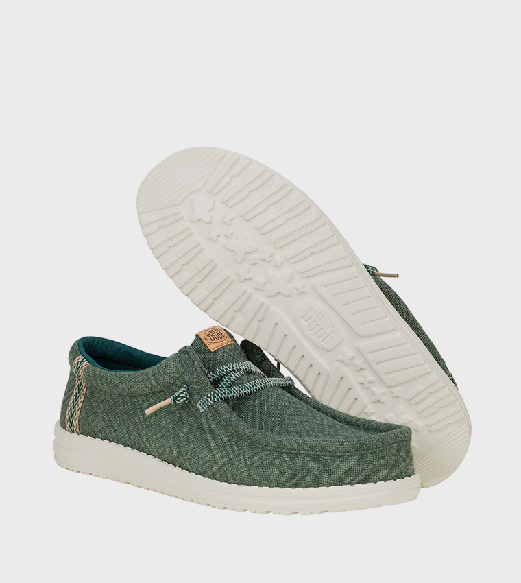 WALLY Patterned Jute Slip-On Shoes