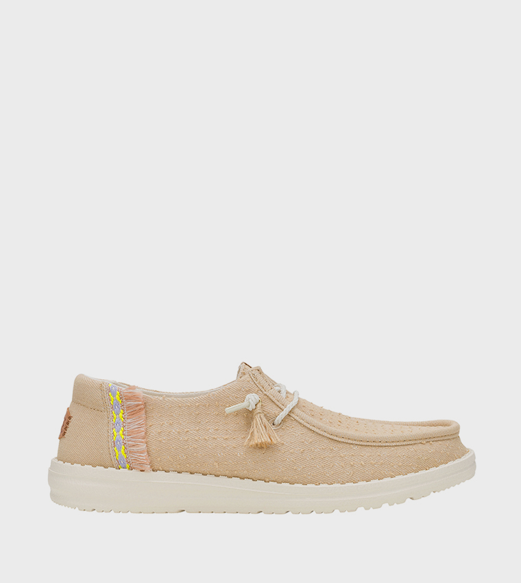 WENDY Textured Canvas Slip-On Shoes