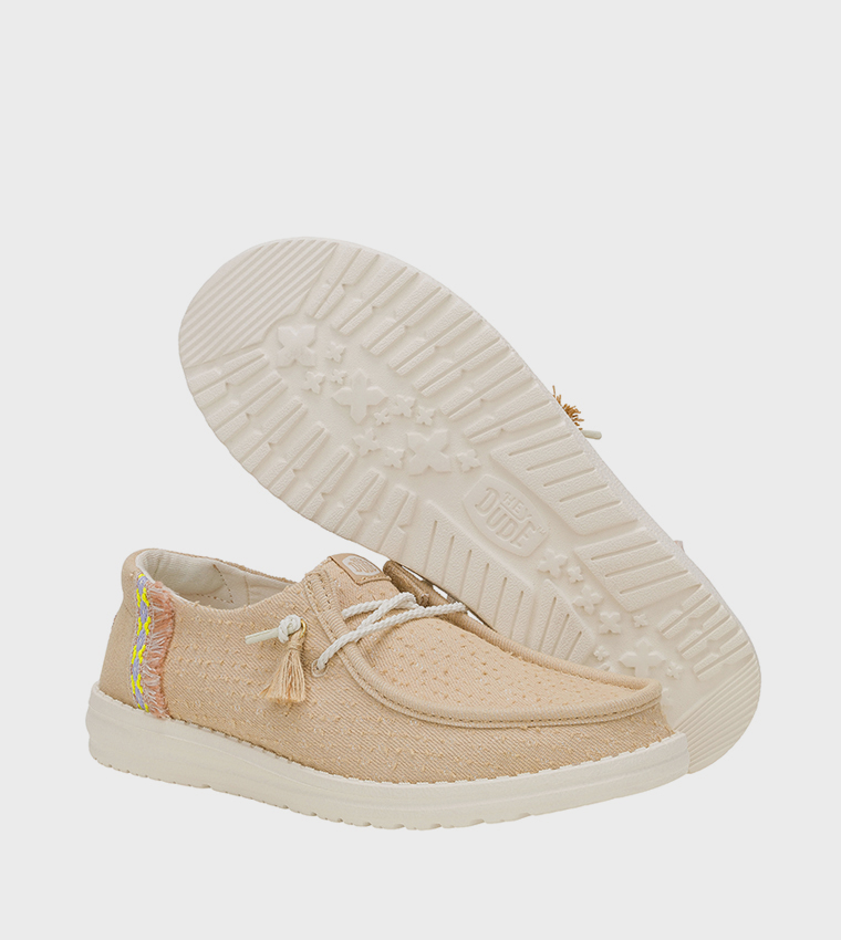 WENDY Textured Canvas Slip-On Shoes