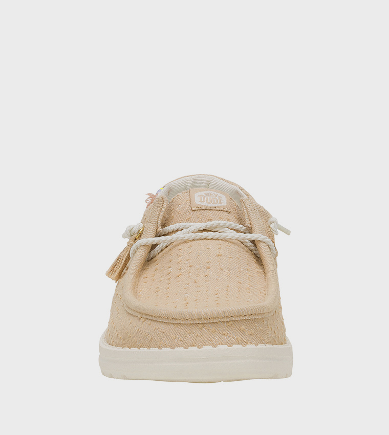 WENDY Textured Canvas Slip-On Shoes